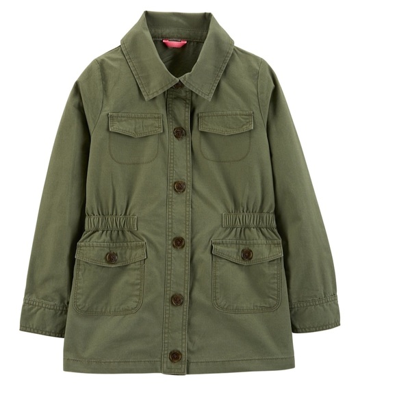 Carter's Jackets & Coats Carters Girls Green Twill Trench Jacket 45